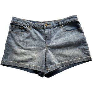 New York Company Denim Shorts Womens Size 14 Mid Rise Blue Medium Wash